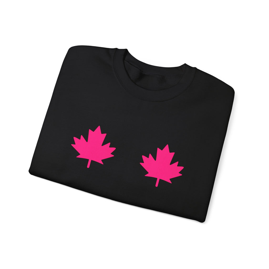 Black Crewneck — Pink Maples