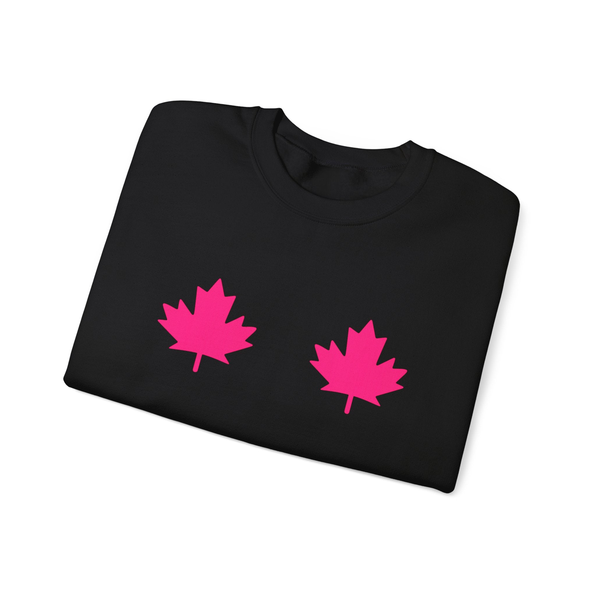 Black Crewneck — Pink Maples