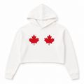 White Crop Hoodie — Red Maples