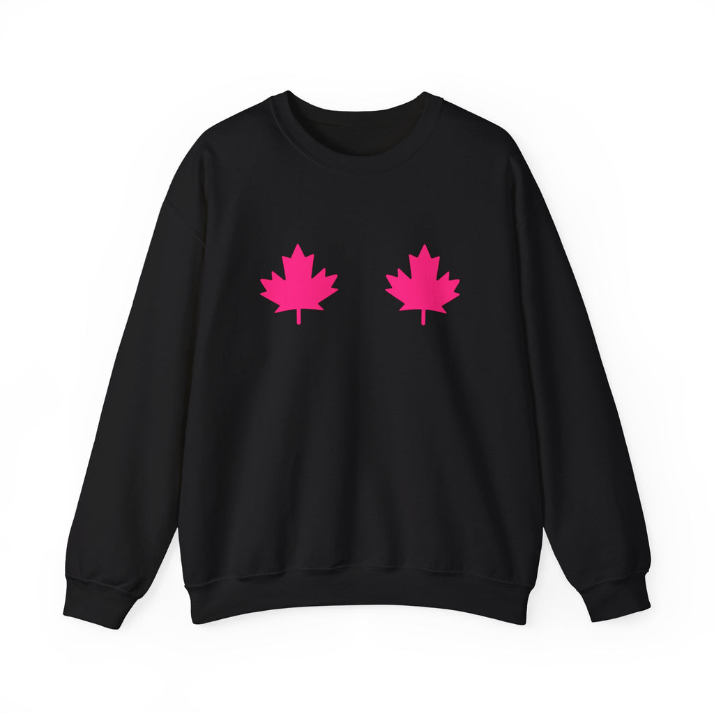 Black Crewneck — Pink Maples