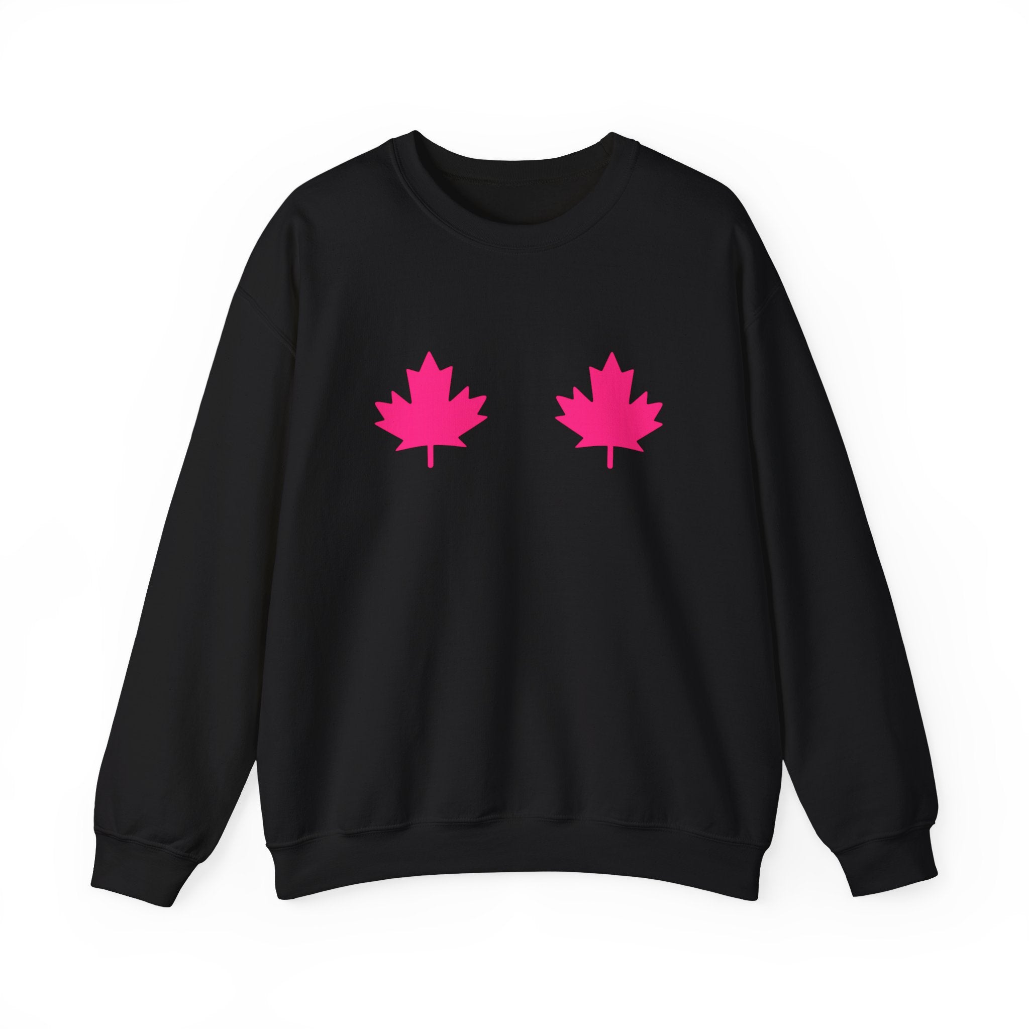 Black Crewneck — Pink Maples