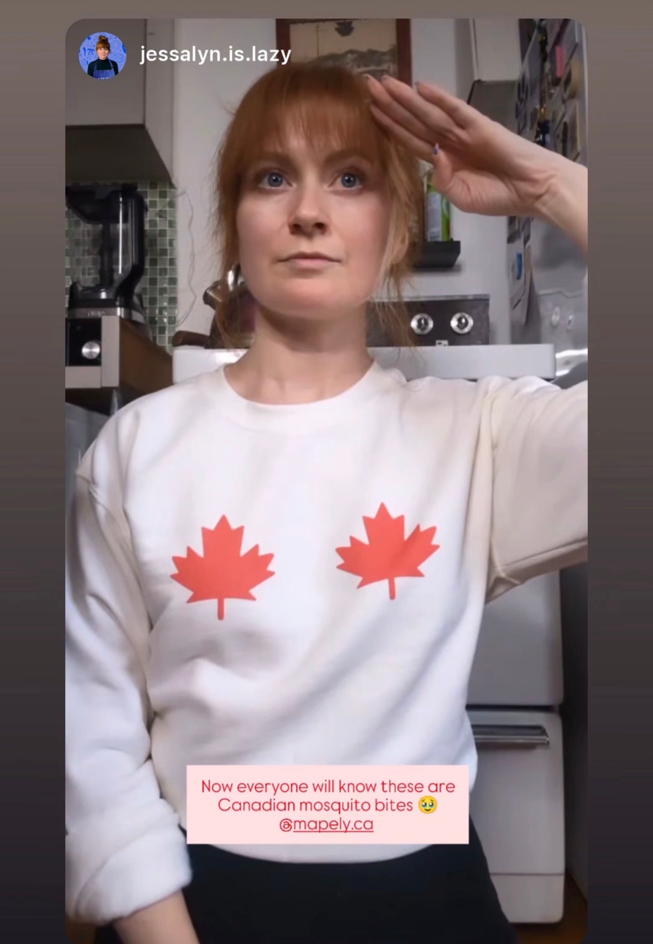 White Crewneck — Red Maples
